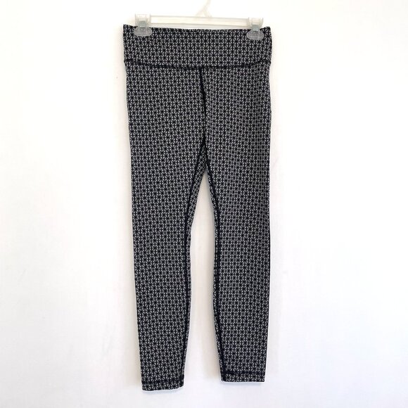 LULULEMON Wunder Under Pant Full-On Luon Tri Geo Silver Spoon Black Leggings 4 - Picture 2 of 16